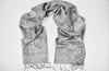 Silver/Grey Pure Silk Paisley and Floral Design Scarves/ Wrap/ Pashmina/Stole/Shawl  200cm x 55cm